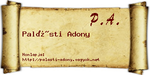 Palásti Adony névjegykártya